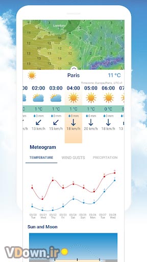Ventusky : Weather Maps v14.2 - اپلیکیشن کنترل آب و هوا در اندروید